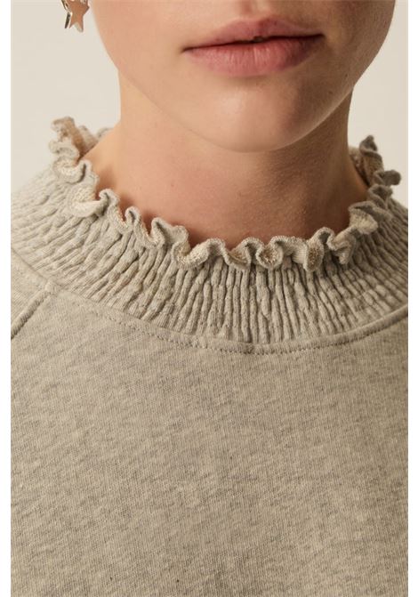 Felpa Des Petits Hauts Yaelle oversize in cotone grigio chiné Des Petits Hauts | Felpe | 1E260255GRIS CHINE